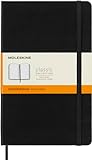 Moleskine - Klassisches Liniertes Notizbuch - Hardcover mit Elastischem Verschlussband - Farbe Schwarz - Größe Groß 13 x 21 cm - 208 Seiten