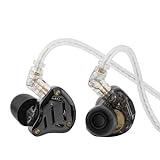 LINSOUL KZ ZS10 PRO 2 In Ear Monitor IEM, 1DD+4BA Hybrid-Ohrhörer mit Kabel, mit 4-Level Tuning Schalter, 3-Wege-Crossover-Gaming-Ohrhörer, versilbertes IEM Kabel (Mit Mikrofon, Schwarz)