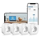 Wlan Smart Steckdose mit Strommessung, Alexa Steckdose, Smart Home WiFi Steckdose, Alexa Zubehör, Zeitplan, Fernzugriff, Funktioniert mit Alexa, Google Home, SmartThings, Nur 2,4-G-WLAN, 16A