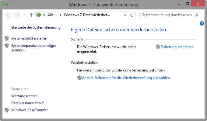 Systemabbild erstellen unter Windows 8
