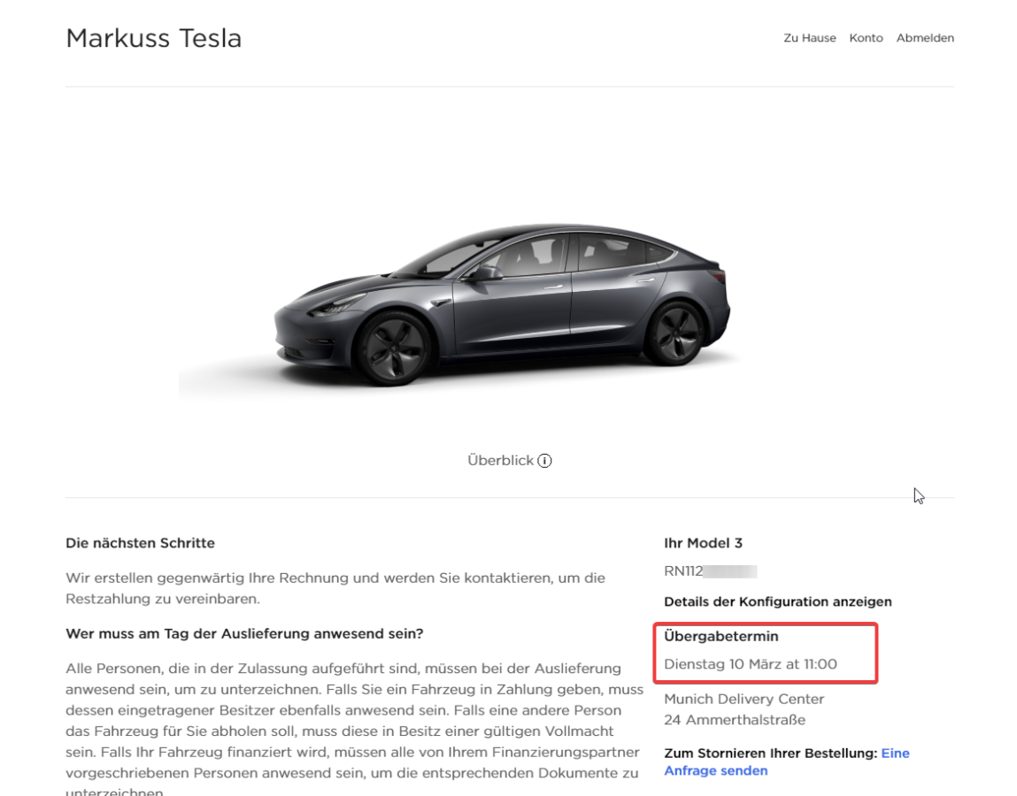 Mein Tesla Model 3 ist bald da! • nachbelichtet