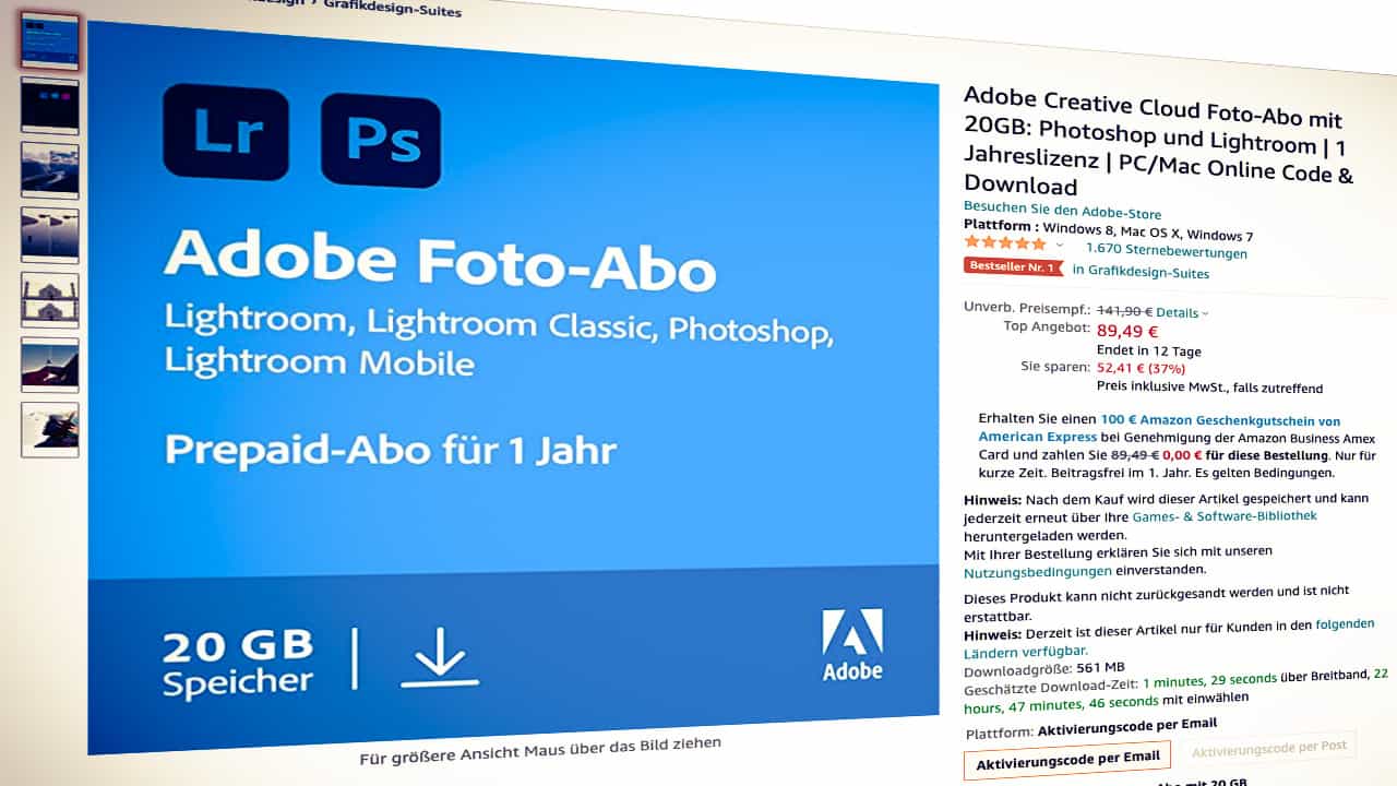 Kein Aprilscherz: Adobe Creative Cloud Foto-Abo mit Lightroom im Top-Angebot